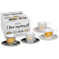 Set 4 tazzine da caffè con piattino Konitz I love espresso