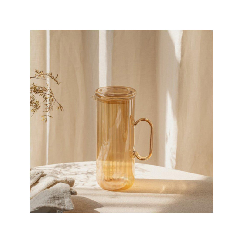 Caraffa acqua in vetro con coperchio Nuts Innovations oro 1,2 litri Caraffa acqua in vetro con coperchio Nuts Innovations oro 1,2 litri