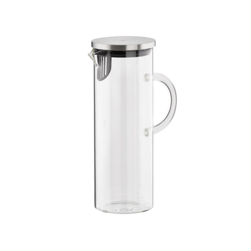Caraffa acqua APS in vetro con coperchio inox 1,5 litri Caraffa acqua APS in vetro con coperchio inox 1,5 litri