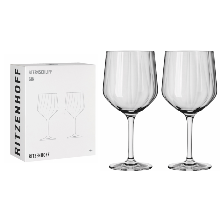 Set 2 calici Gin Tonic Ritzenhoff taglio a stella 72 cl