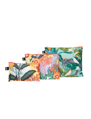 Borsette con zip Loqi Thai Floral e Wild Forest set 3 pezzi