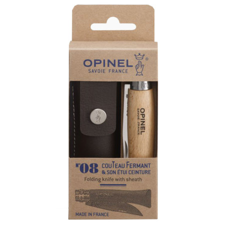 Coltello chiudibile inox Opinel N°8 con fodero