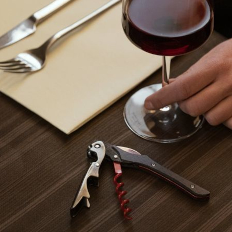 Cavatappi a doppia leva in fibra di carbonio Farfalli rosso Cavatappi a doppia leva in fibra di carbonio Farfalli rosso