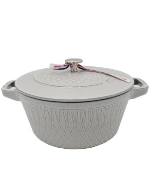 Cocotte rotonda Twister tartufo bianco 24 cm Staub