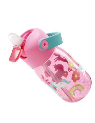 Bottiglia bambini Zoku Flip Unicorno rosa paglierino 400 ml