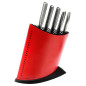 Ceppo per 9 coltelli e acciaino Global metallo rosso