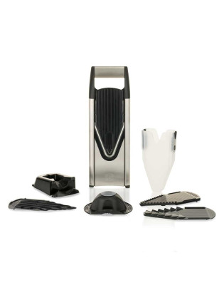 mandolina Affettaverdure inox Borner V6 con salva mano. Prodotta in Germania