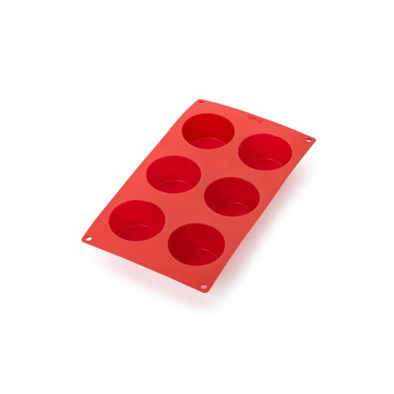 Stampo in silicone per 6 muffin Lékué rosso
