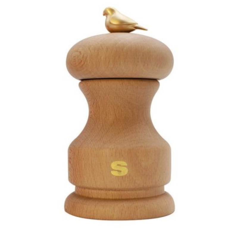 Macina sale Bisetti Bird legno di faggio 11 cm Macina sale Bisetti Bird legno di faggio 11 cm