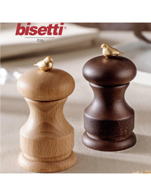 Macina pepe Bisetti Bird faggio colore noce 11 cm