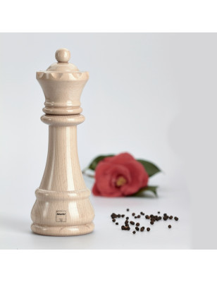 Macina spezie Regina faggio laccato bianco 23 cm. Con macina garantita