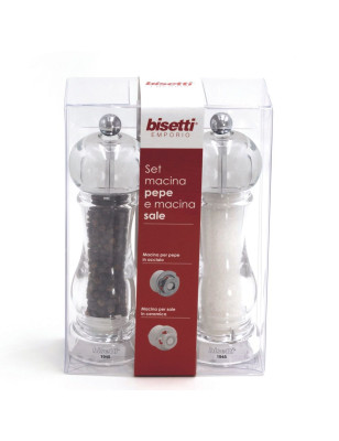 Set macina sale e pepe Bisetti Capri acrilico 16,5 cm. Alta qualità garantita