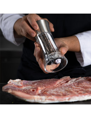 Macina sale e pepe Bisetti Dual Big acrilico e inox 19 cm