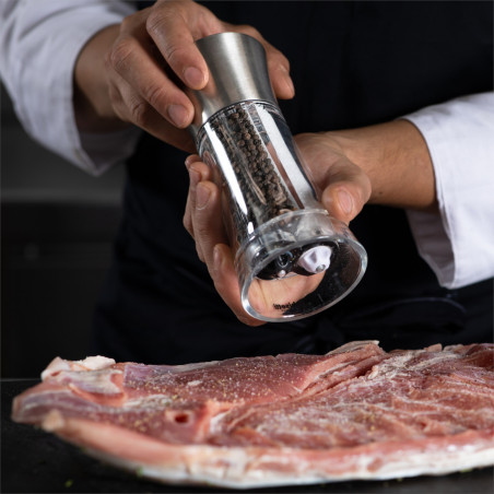 Macina sale e pepe Bisetti Dual Big acrilico e inox 19 cm