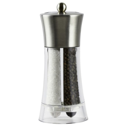 Macina sale e pepe Bisetti Dual Big acrilico e inox 19 cm, alta qualità italiana