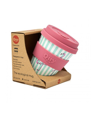 Tazza cappuccino Quy Fenicottero con coperchio 230 ml