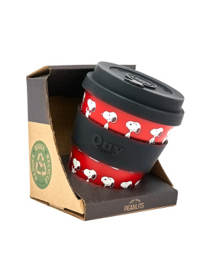 Tazza cappuccino Quy Snoopy Red con coperchio 230 ml