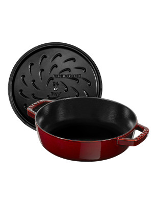 Tegame rotondo Staub in ghisa rosso granata 28 cm