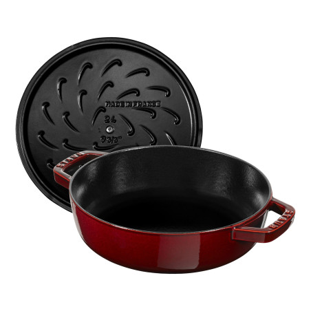Tegame rotondo Staub in ghisa rosso granata 28 cm