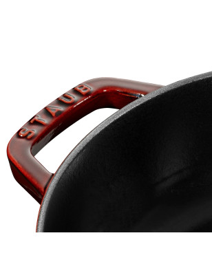 Tegame rotondo Staub in ghisa rosso granata 28 cm