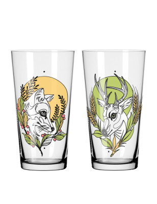 Set 2 Bicchieri birra Ritzenhoff Cervo e Volpe 430 ml