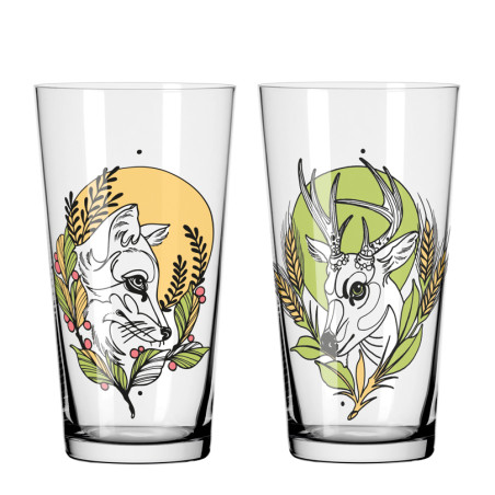 Set 2 Bicchieri birra Ritzenhoff Cervo e Volpe 430 ml