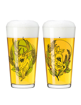 Set 2 Bicchieri birra Ritzenhoff Cervo e Volpe 430 ml