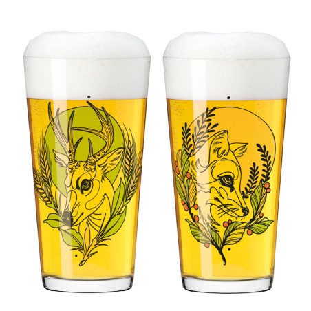 Set 2 Bicchieri birra Ritzenhoff Cervo e Volpe 430 ml