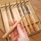 Set 6 coltelli da bistecca Maglio Nero Iside legno Olivo 12 cm Set 6 coltelli da bistecca Maglio Nero Iside legno Olivo 12 cm