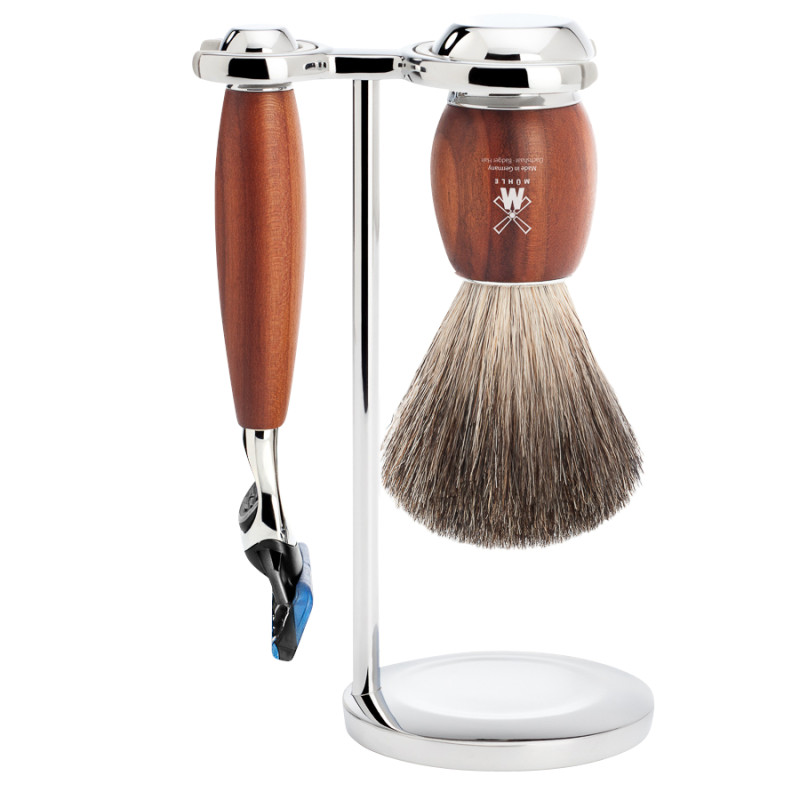 Set barba pennello e rasoio Muhle Vivo Gillette Fusion Prugna Set barba pennello e rasoio Muhle Vivo Gillette Fusion Prugna