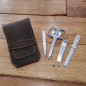 Set manicure Alpen 4 pezzi inox con astuccio pelle marrone Set manicure Alpen 4 pezzi inox con astuccio pelle marrone