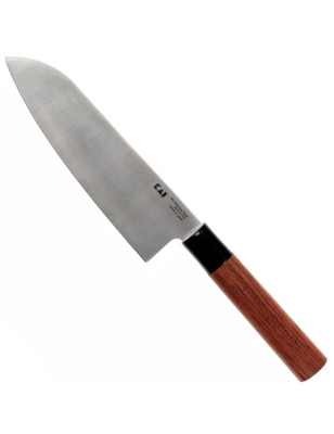 Coltello Santoku Kai Magoroku red wood 17 cm