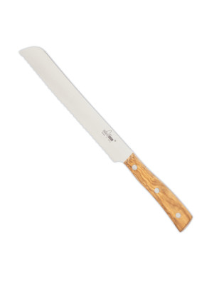 Coltello da pane Maglio Nero Iside legno di Olivo 21 cm