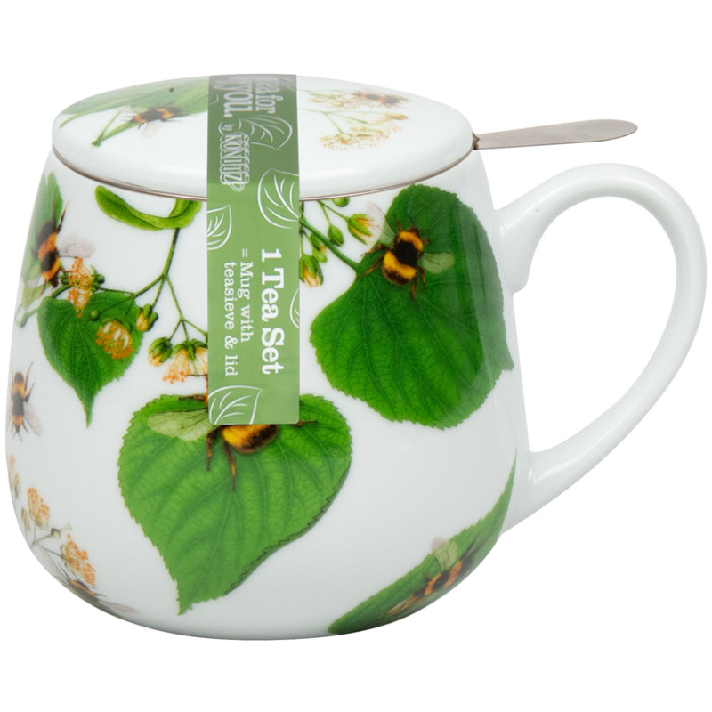 Tazza tè con coperchio e filtro Konitz Bombi sulle foglie 420 ml Tazza tè con coperchio e filtro Konitz Bombi sulle foglie 420 ml