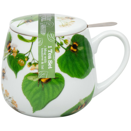 Tazza tè con coperchio e filtro Konitz Bombi sulle foglie 420 ml