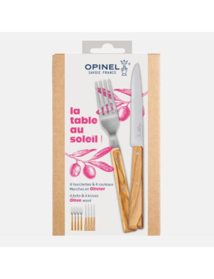 Set 4 coltelli e 4 forchette Opinel La table au soleil