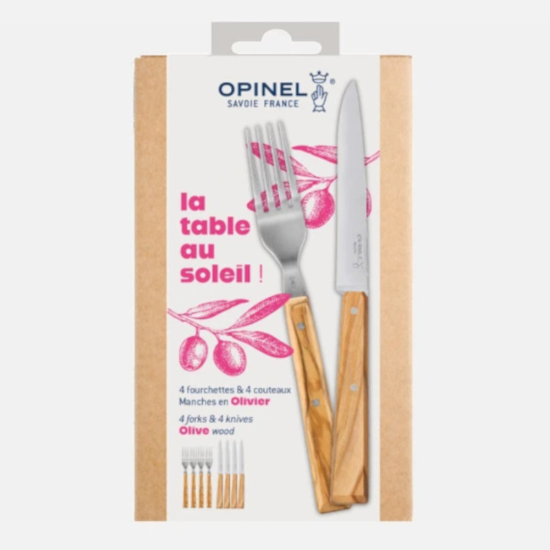 Set 4 coltelli e 4 forchette Opinel La table au soleil Set 4 coltelli e 4 forchette Opinel La table au soleil