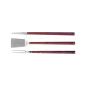 Set 3 attrezzi per barbecue in acciaio inox e legno Set 3 attrezzi per barbecue in acciaio inox e legno