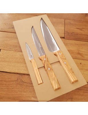 Set coltelli da cucina Opinel Trio Parallèle Olivo