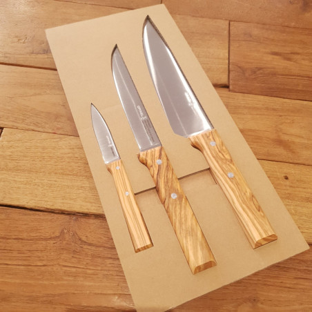 Set coltelli da cucina Opinel Trio Parallèle Olivo