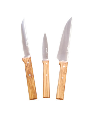Set coltelli da cucina Opinel Trio Parallèle Olivo