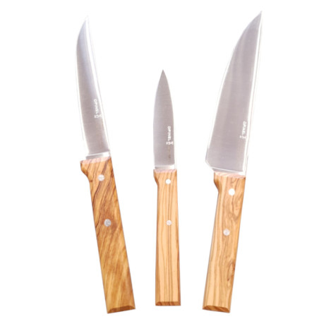 Set coltelli da cucina Opinel Trio Parallèle Olivo