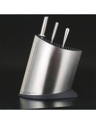 Ceppo per 13 coltelli e acciaino Global acciaio inox