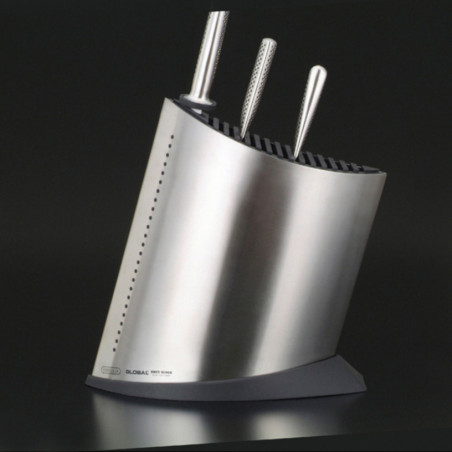 Ceppo per 13 coltelli e acciaino Global acciaio inox