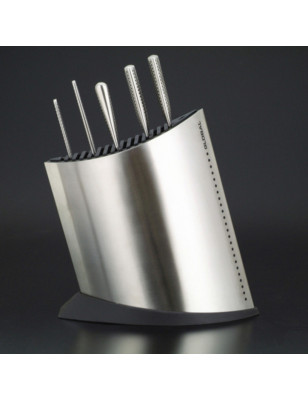 Ceppo per 13 coltelli e acciaino Global acciaio inox