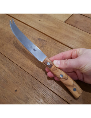 Coltello formaggio due punte maglio Nero Iside Ulivo 12 cm