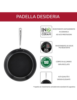 Padella Lagostina Desideria antiaderente Inoceram 20 cm