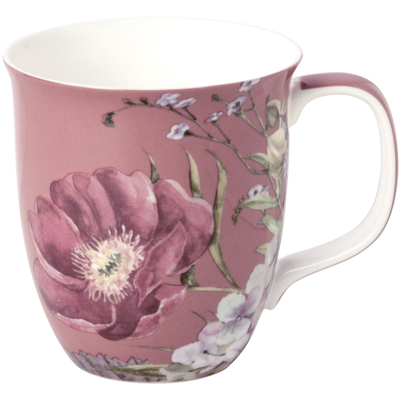 Mug tazza Ihr in bone china Fiori rosa antica 375 ml