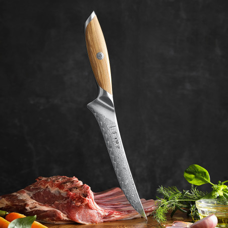 Coltello filetto carne Hezhen Flagship lama damasco 19 cm