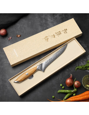 Coltello da cucina professionale con lama in acciaio damasco super affilata